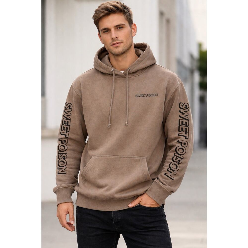 Rare Original Men’s Hoodie by Sweet Poison Size Small Brown/Tan Unisex